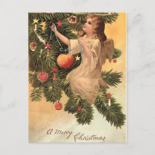 Angel on the Christmas Tree Holiday Postcard