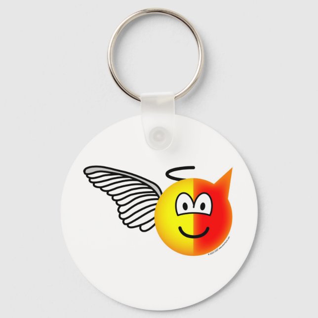 Angel or devil emoticon keychain (Front)