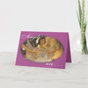 Angel oval on Purple customize Thank You Card