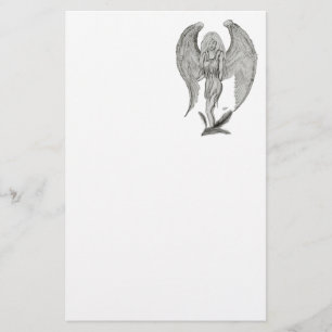 Angel , Pencil Art , black and white design Stationery