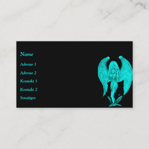 Angel , Pencil Art , green black design Business Card