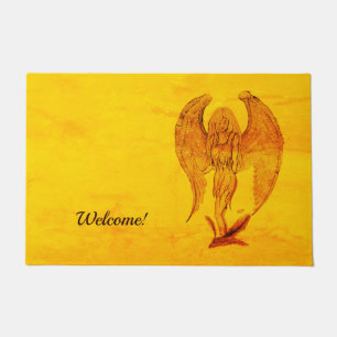 Angel , Pencil Art in Marmor Design Doormat