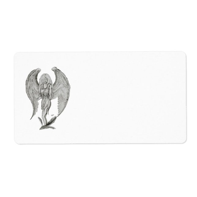 Angel pencil drawing Black and white Design (Front)