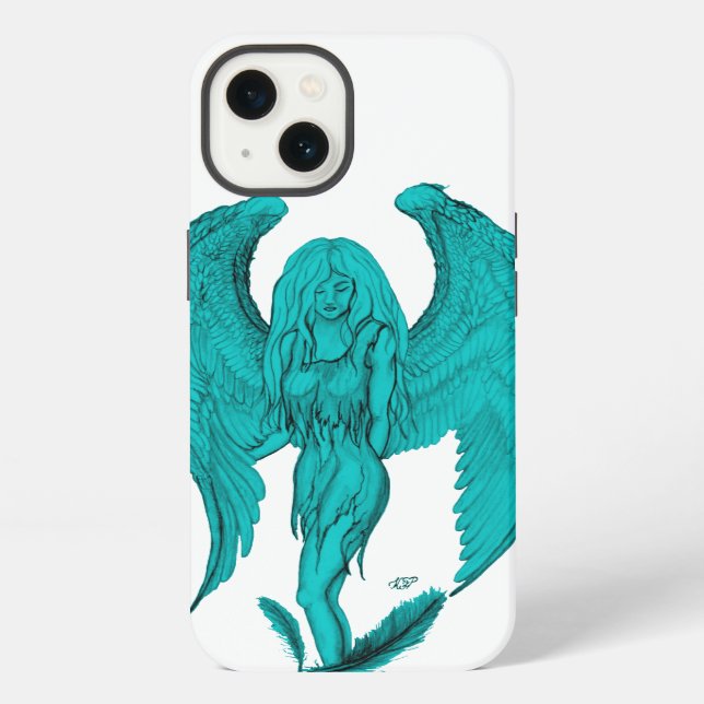 Angel , Pencil Drawing iPhone Case (Back)
