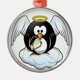 ANGEL PENGUIN METAL ORNAMENT