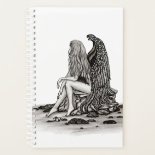 Angel, perdu dans la pensée, noir et blanc Design