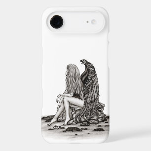 Angel, perdu dans la pensée, noir et blanc Design