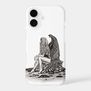 Angel, perdu dans la pensée, noir et blanc Design