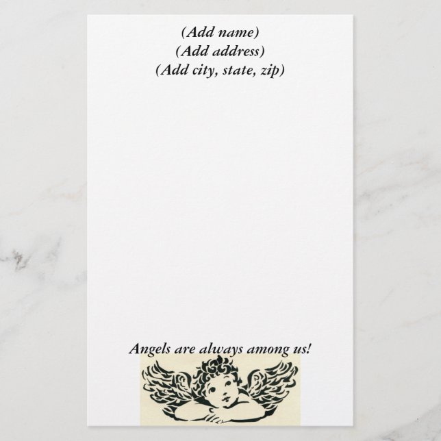 Angel Personalized Stationary Stationery (Front)