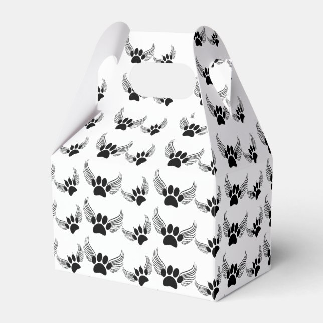 Angel Pet Paw Prints Custom Favor Box (Front Side)