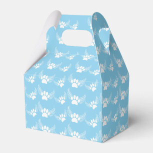 Angel Pet Paw Prints Custom Sky Blue Favor Box
