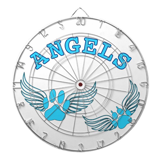 Angel Pet Paws In Blue Dartboard (Front)