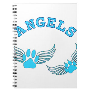 Angel Pet Paws In Blue Notebook