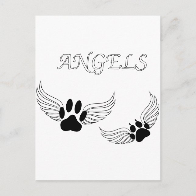 Angel Pet Paws Postcard (Front)