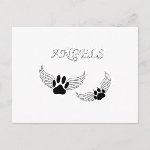 Angel Pet Paws Postcard