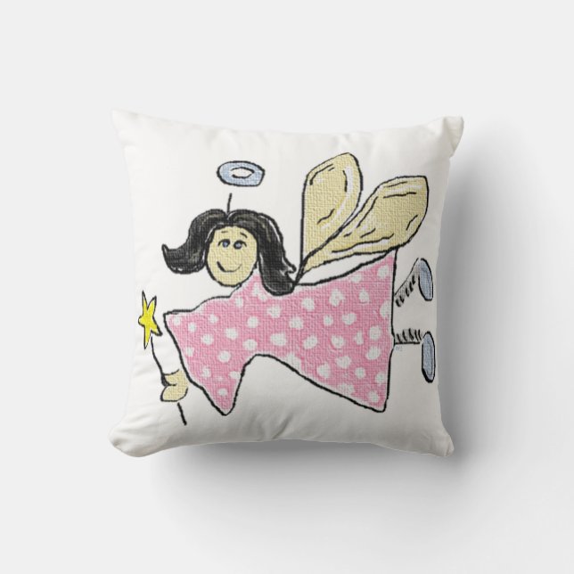 Angel (pink) throw pillow (Front)