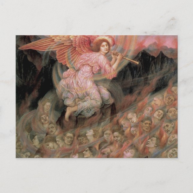 Angel Piping to Souls in Hell by Evelyn De Morgan Postcard (Front)