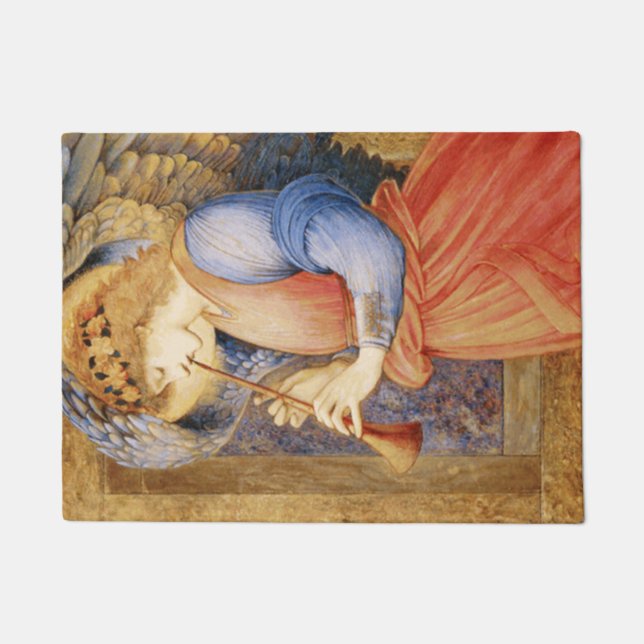 Angel Playing a Flageolet (by Edward Burne-Jones) Doormat (Front)