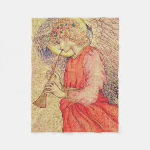Angel Playing a Flageolet Fleece Blanket