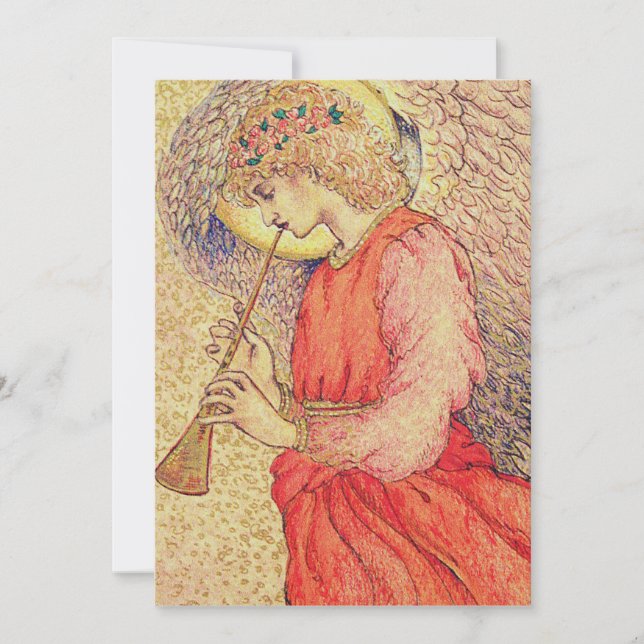 Angel Playing a Flageolet Invitation (Front)