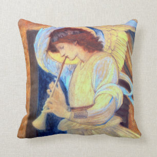 Angel Playing a Flageolet Throw Pillow