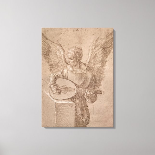 Angel playing a lute, 1491 canvas print (Front)