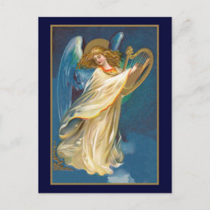 Angel Playing Harp Postcard