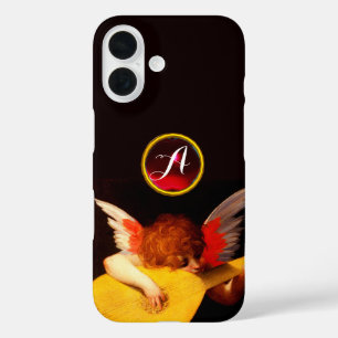 ANGEL PLAYING LUTE Music Making Cherub Monogram iPhone 16 Case