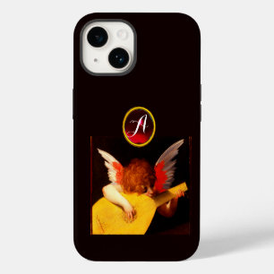 ANGEL PLAYING LUTE Music Making Cherub Monogram iPhone 14 Case