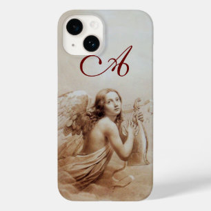 ANGEL PLAYING LYRA OVER THE CLOUDS brown monogram Case-Mate iPhone 14 Case