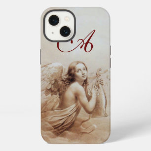 ANGEL PLAYING LYRA OVER THE CLOUDS brown monogram iPhone 13 Case