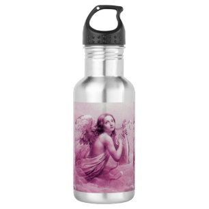 ANGEL PLAYING LYRA OVER THE CLOUDS pink 532 Ml Water Bottle