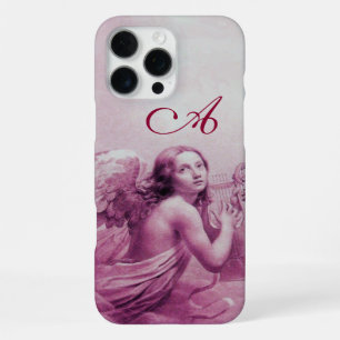 ANGEL PLAYING LYRA OVER THE CLOUDS Pink Monogram iPhone 16 Pro Max Case