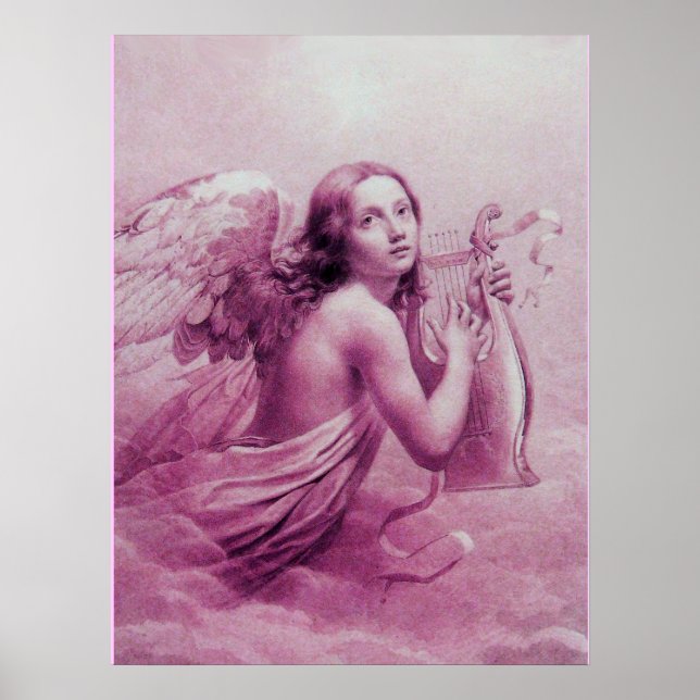 ANGEL PLAYING LYRA OVER THE CLOUDS POSTER (Front)