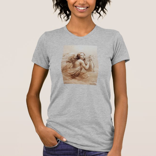 ANGEL PLAYING LYRA OVER THE CLOUDS T-Shirt (Front)