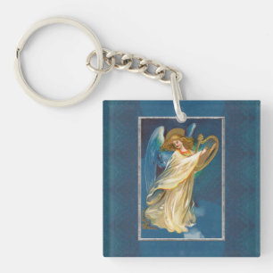 Angel Playing Music On A Harp Keychain
