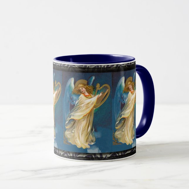 Angel Playing Music On A Harp Mug (Front Right)