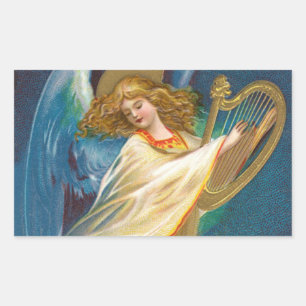 Angel Playing Music On A Harp Sticker