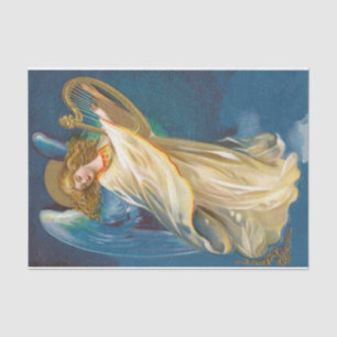 Angel Playing Music On A Harp Tissue Paper