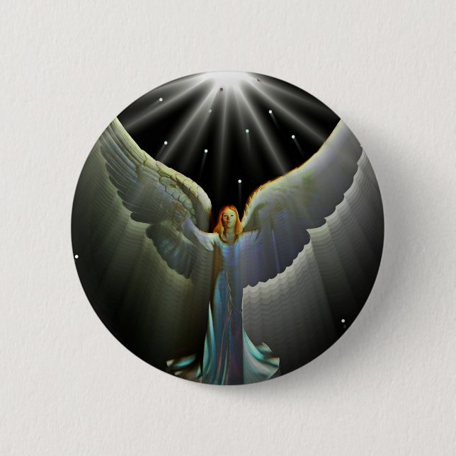 Angel Power 2 Inch Round Button (Front)