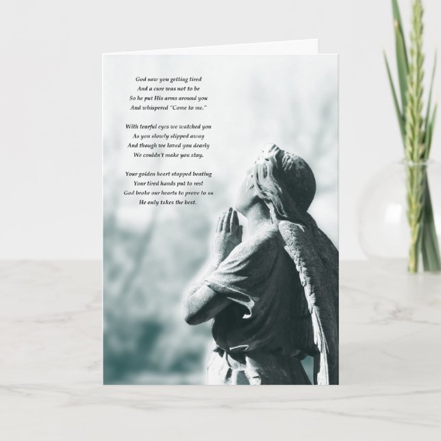 angel prayer sympathy card (Front)
