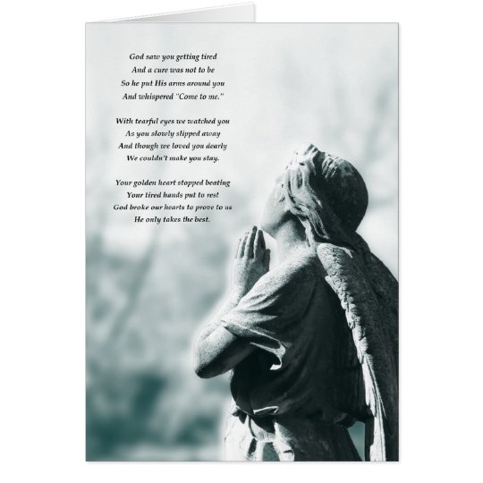 angel prayer sympathy card