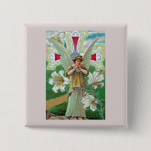 Angel Praying 2 Inch Square Button