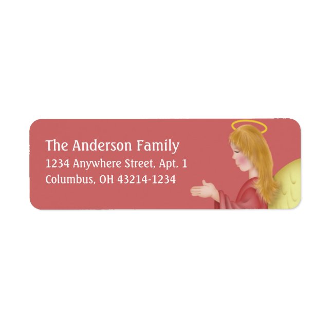 Angel Praying d3b Return Address Labels (Front)