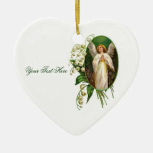 Angel Praying In A Garden Ceramic Ornament