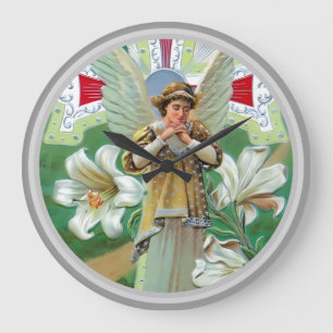 Angel Praying Large Clock