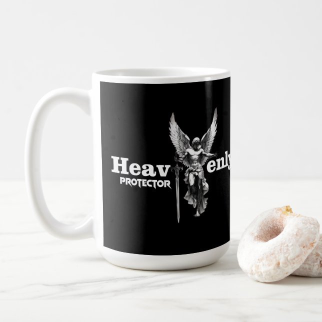 Angel Print - Heavenly Protector - Coffee Mug (With Donut)