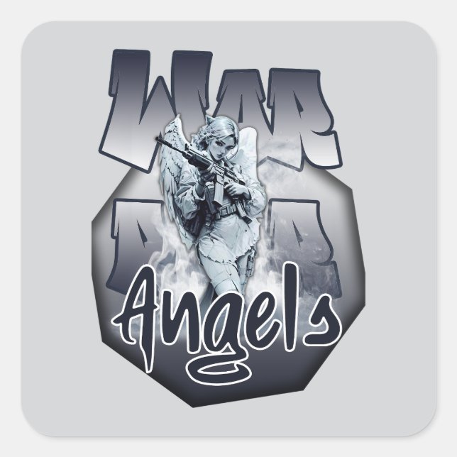 Angel Print - Warrior Angels - Square Sticker (Front)