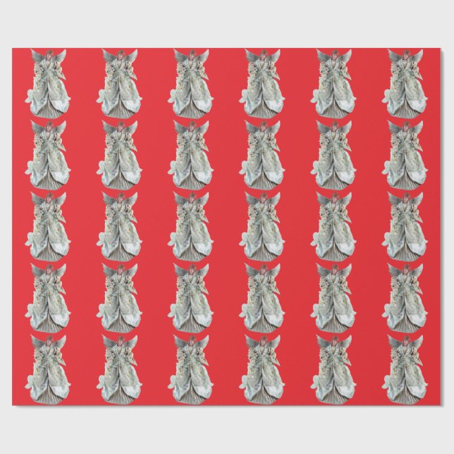 Angel Red Wrapping Paper (Flat)
