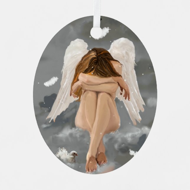 Angel, Repose-toi ! Ornement en céramique (Recto)